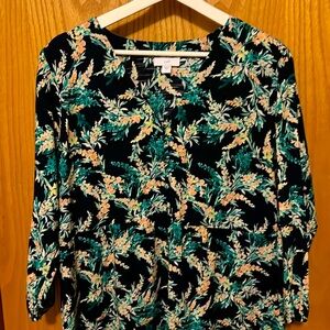 J Jill Cotton Floral Dress, with Pockets Size Large